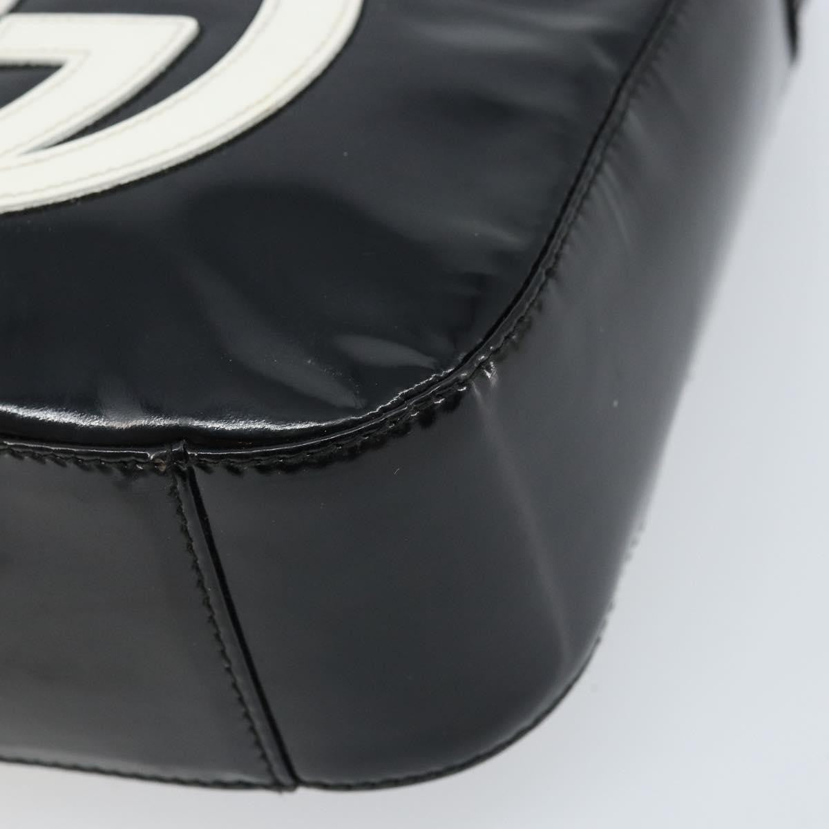 Gucci GUCCI Hand Bag Patent leather Black Silver 007 2046 0249 Authentic 172096