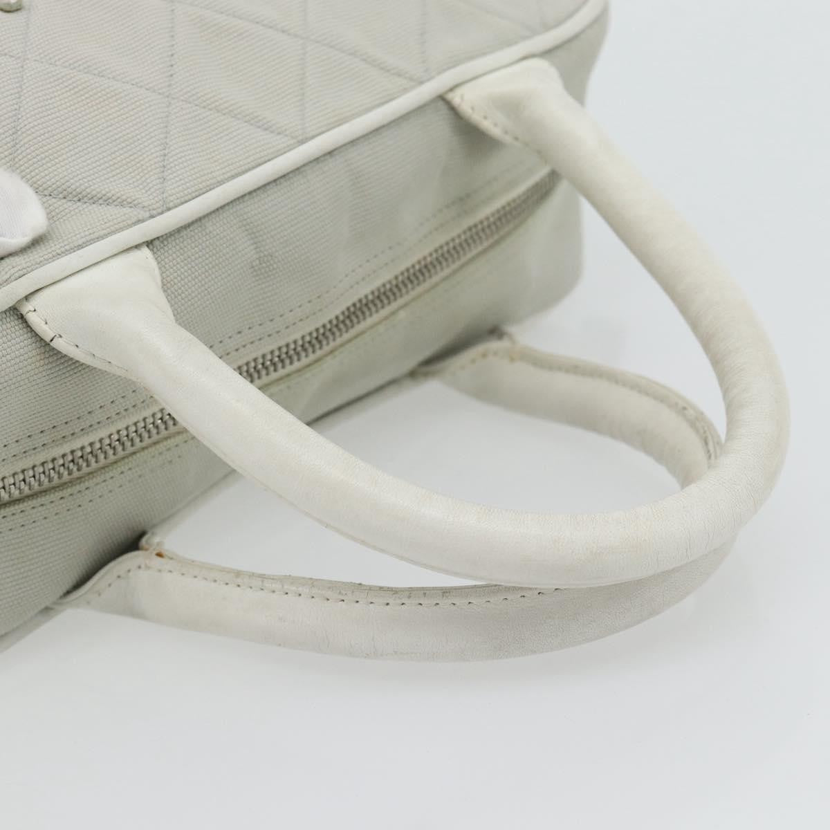 Chanel CHANEL Hand Bag Canvas Leather Gray Silver CC Authentic ka4399A