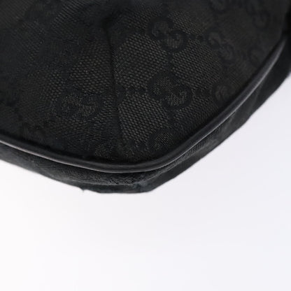 Gucci GUCCI GG Canvas Web Sherry Line Shoulder Bag Black Silver 189749 Authentic bs28637