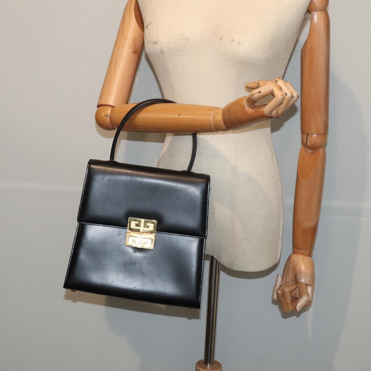 Givenchy GIVENCHY Hand Bag Leather Black Authentic am6590