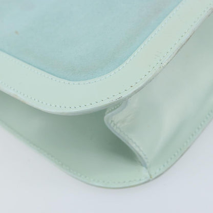Loewe LOEWE Hand Bag Suede Baby Blue Gold Authentic YKZ454