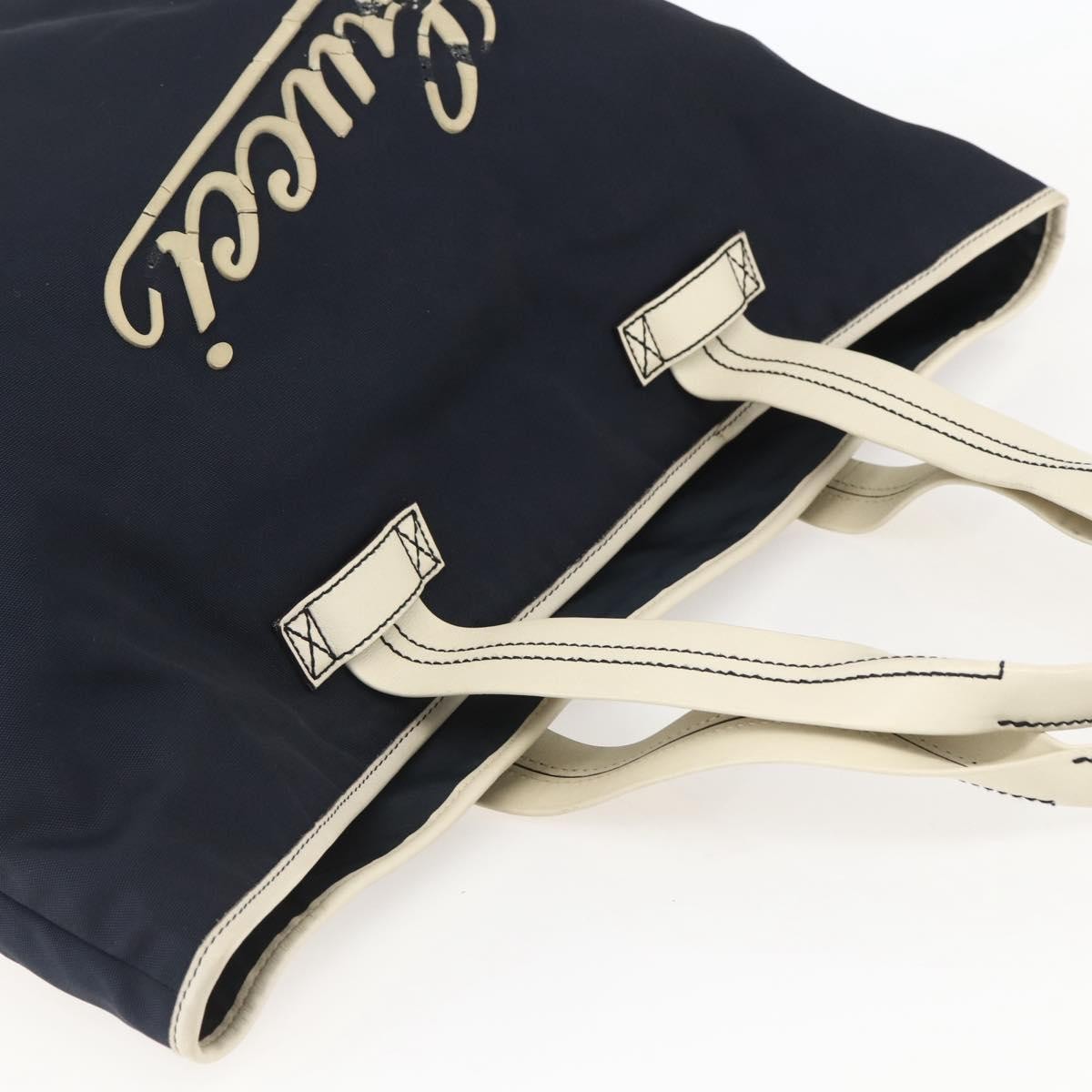 Gucci GUCCI Tote Bag Nylon Navy Silver 169943 Authentic fm4956