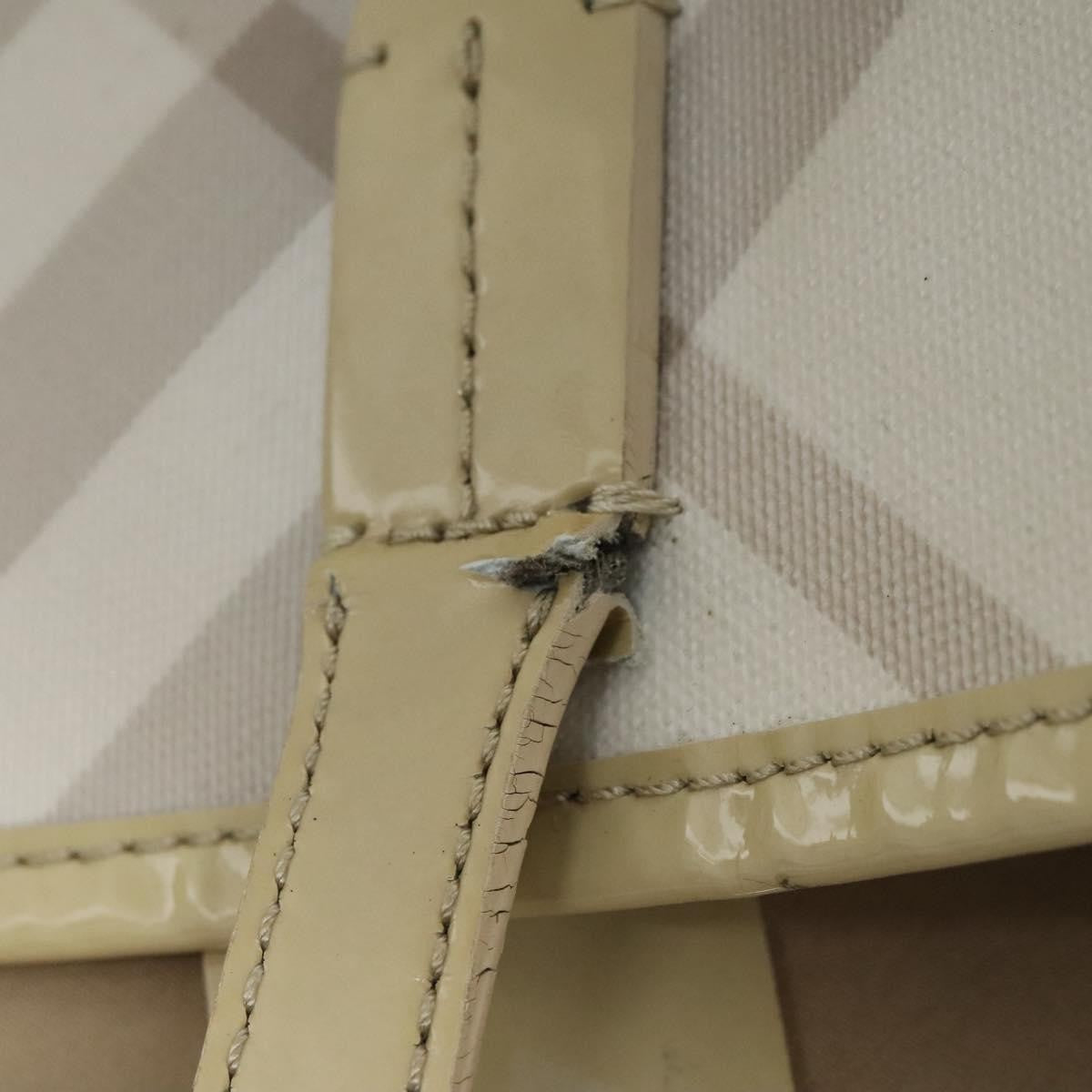 Burberry BURBERRY Nova Check Tote Bag PVC Beige Authentic ti2855