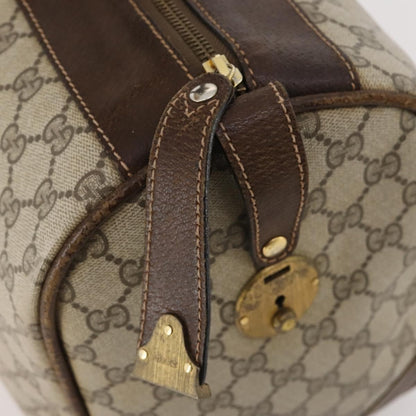 Gucci GUCCI GG Supreme Boston Bag PVC Beige Gold Authentic 175449