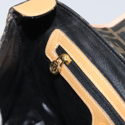 Fendi FENDI Zucca Canvas Hand Bag PVC Brown Black Authentic 158200