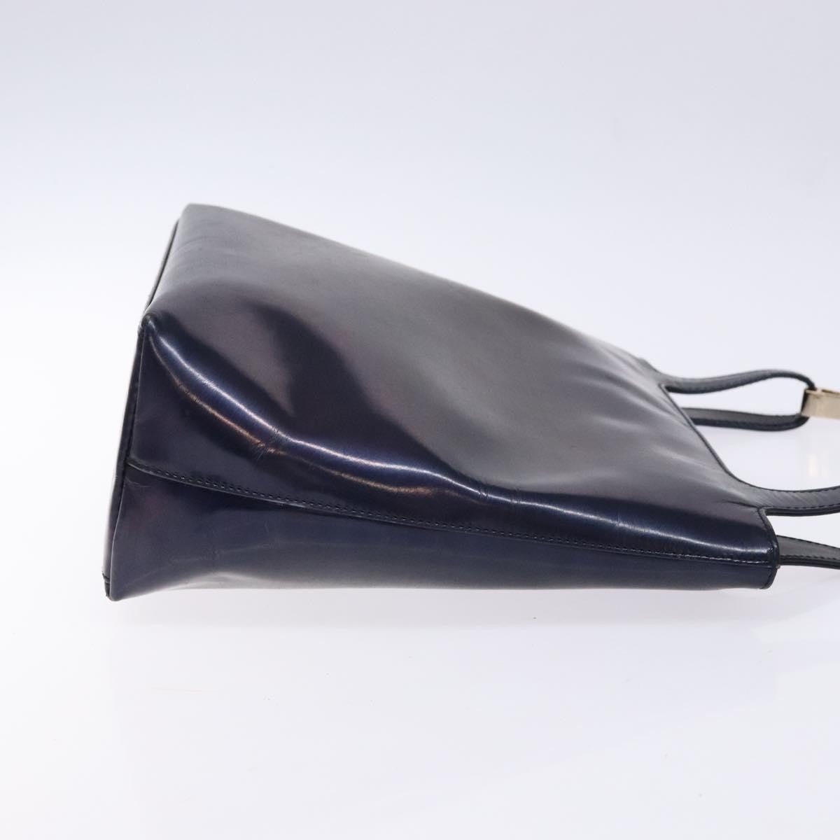 Gucci GUCCI Shoulder Bag Enamel Navy Silver Authentic bs28873