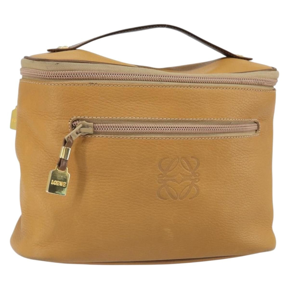 Loewe LOEWE Hand Bag Leather Beige Gold Authentic 165106