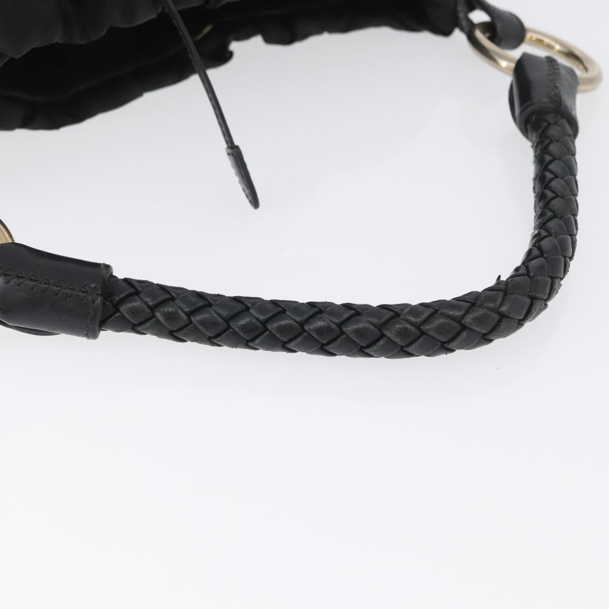 Prada PRADA Hand Bag Nylon Black Gold Authentic 172825