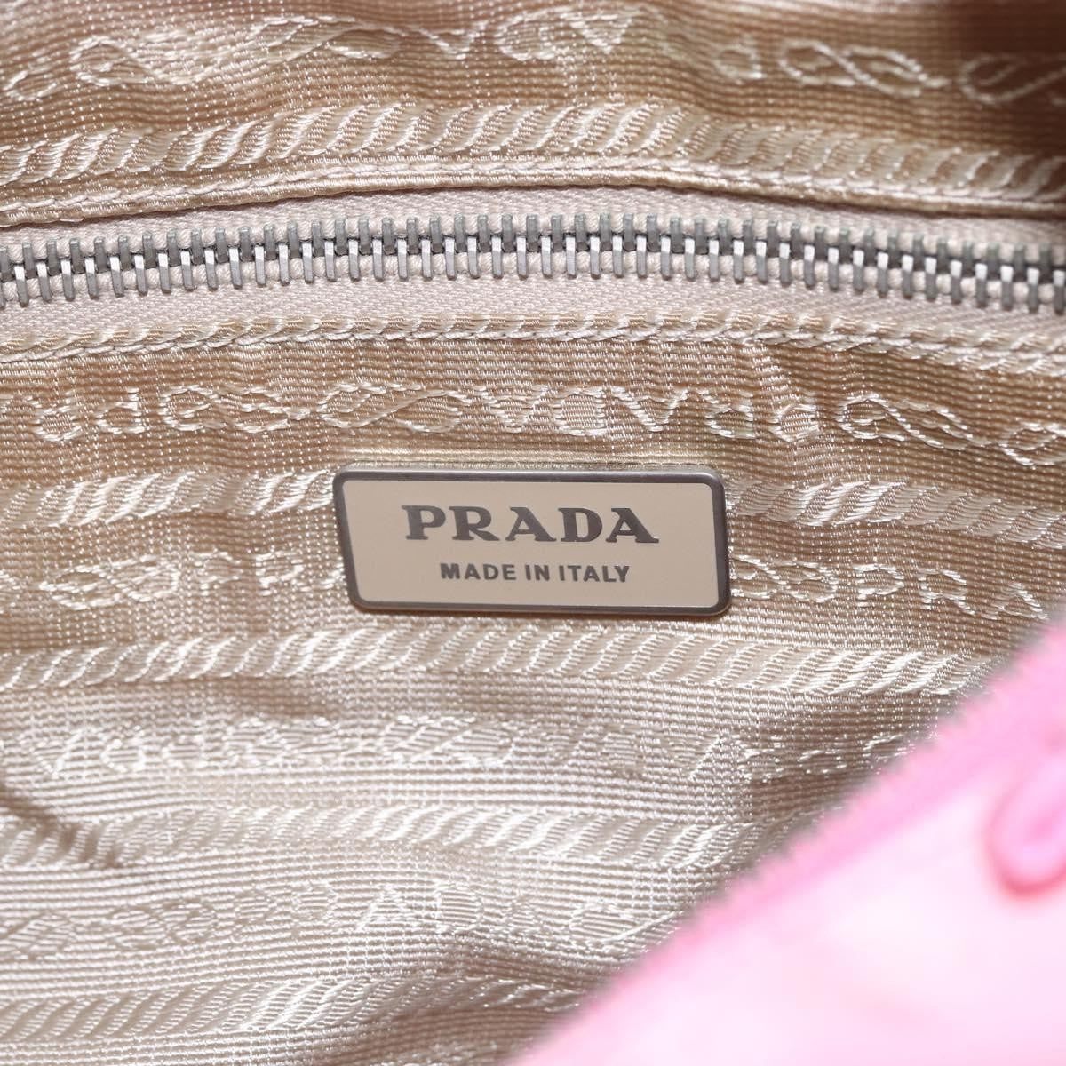 Prada PRADA Hand Bag Nylon 2way Pink Silver Authentic 153314