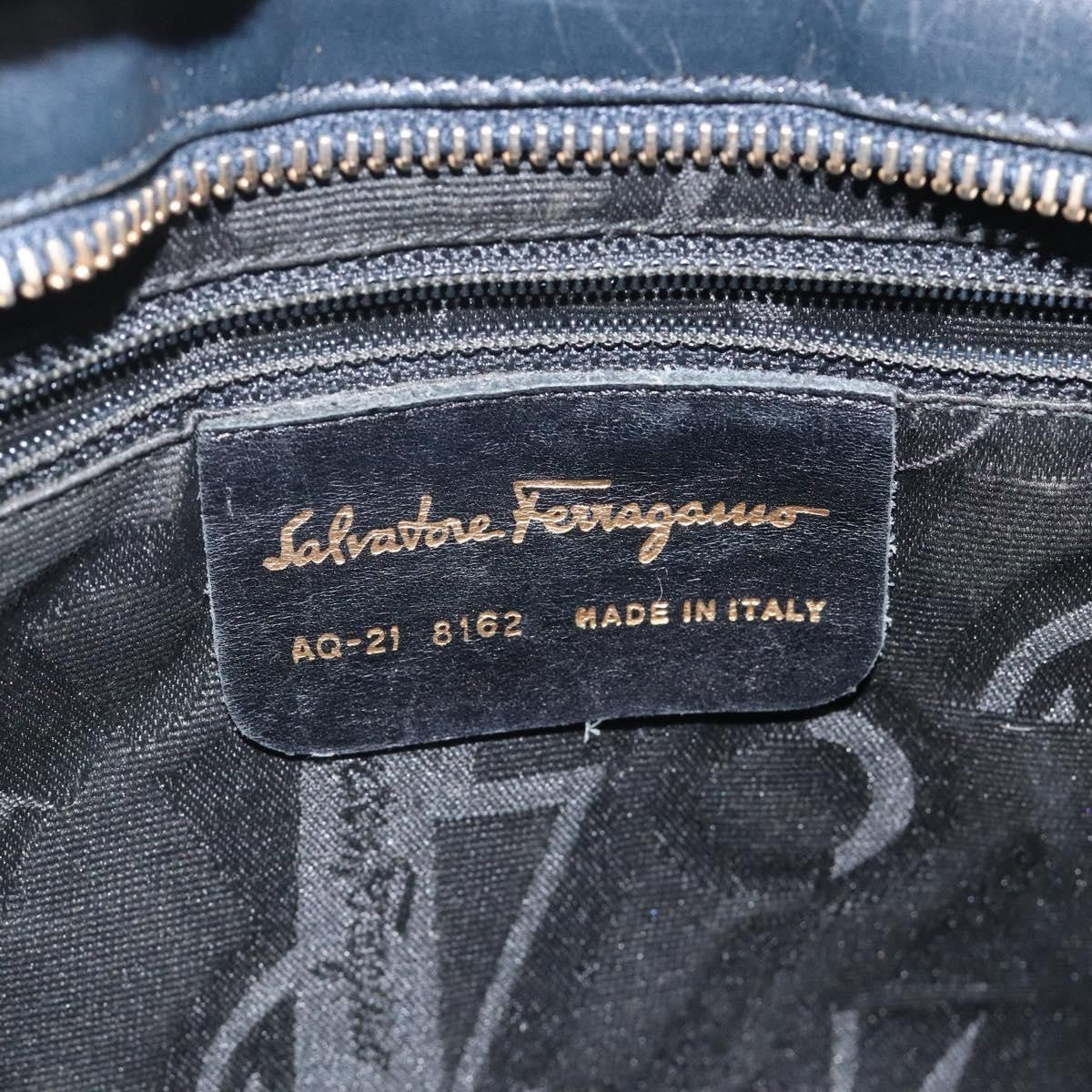 Salvatore Ferragamo Salvatore Ferragamo Shoulder Bag Leather Black Gold Authentic bs25932