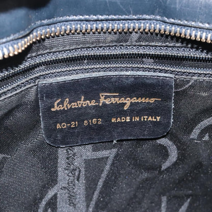Salvatore Ferragamo Salvatore Ferragamo Shoulder Bag Leather Black Gold Authentic bs25932