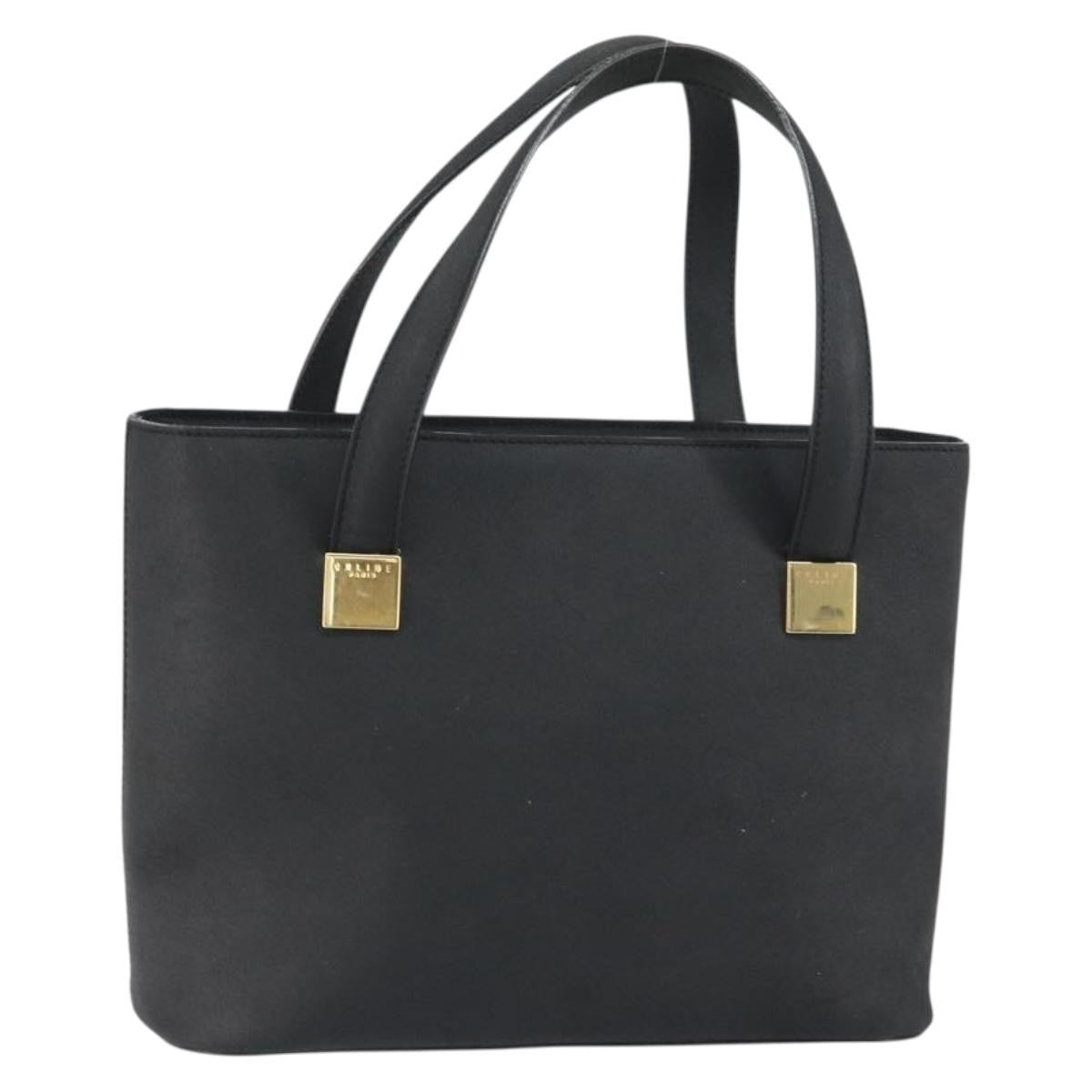 Celine CELINE Hand Bag Leather Black Gold Authentic BA9124