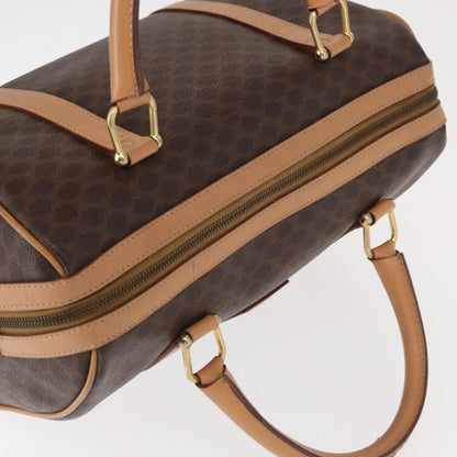 Celine CELINE Macadam Canvas Boston Bag PVC Brown Gold Authentic 152724