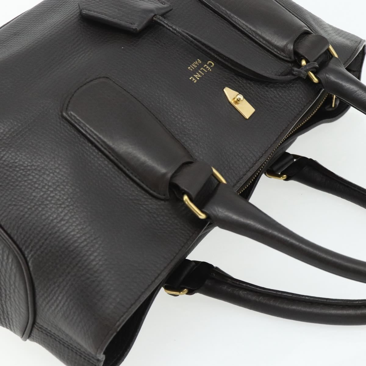 Celine CELINE New Boogie Bag Hand Bag Leather Brown Gold Authentic 179282A