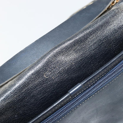 Dior Christian Dior Trotter Canvas Chain Shoulder Bag Navy Gold Authentic fm5340