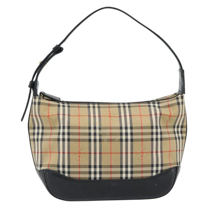 Burberry BURBERRY Nova Check Shoulder Bag Canvas Beige Gold Authentic 182559