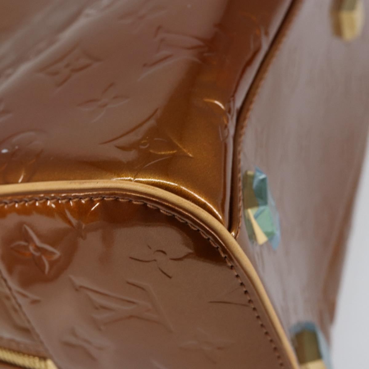 Louis Vuitton LOUIS VUITTON Monogram Vernis Tompkins Square Bag Bronze M91103 LV Authentic 153020