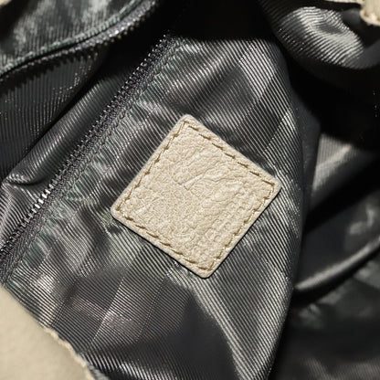 Burberry BURBERRY Shoulder Bag Leather Beige Authentic 119364