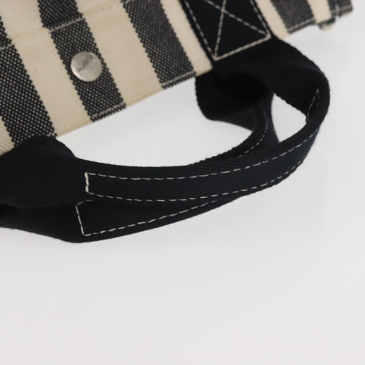 Hermès Hermès HERMES Cannes PM Hand Bag Canvas White Black Authentic hk3009
