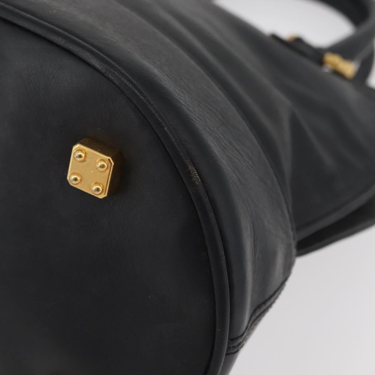 Loewe LOEWE Anagram Hand Bag Leather Black Gold Authentic bs34927