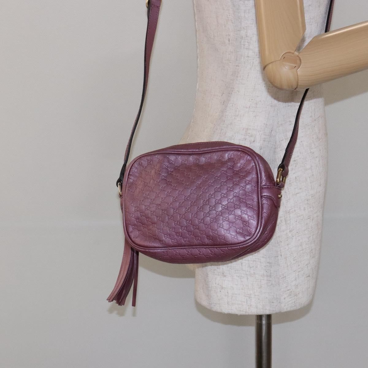 Gucci GUCCI Micro GG Canvas Guccissima Bag Leather Pink Gold 309538 Authentic sw1136