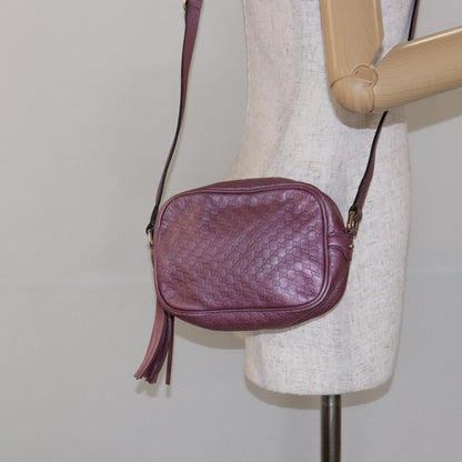 Gucci GUCCI Micro GG Canvas Guccissima Bag Leather Pink Gold 309538 Authentic sw1136