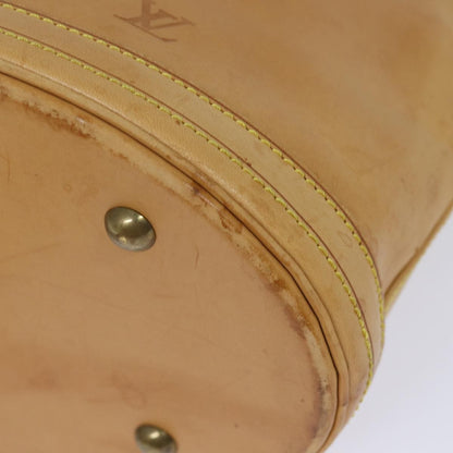 Louis Vuitton LOUIS VUITTON Nomad leather Bucket PM Shoulder Bag Beige M85001 LV Authentic 80351