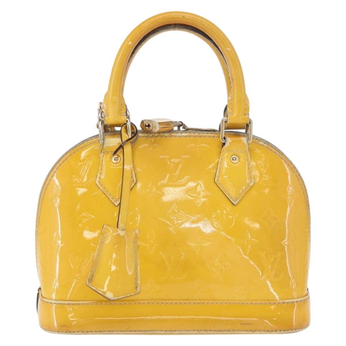 Louis Vuitton LOUIS VUITTON Monogram Vernis Alma PM Hand Bag Citrin M90101 LV Authentic 168034