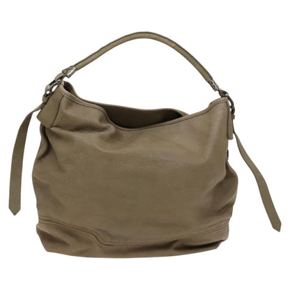 Burberry BURBERRY Shoulder Bag Leather Beige Authentic 119364