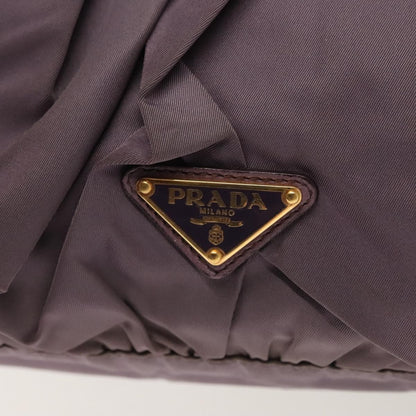 Prada PRADA Hand Bag Nylon Purple Gold Authentic 137586
