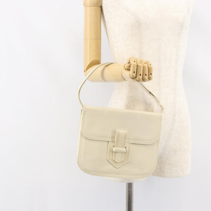 Saint Laurent SAINT LAURENT Shoulder Bag Leather White Authentic ka743