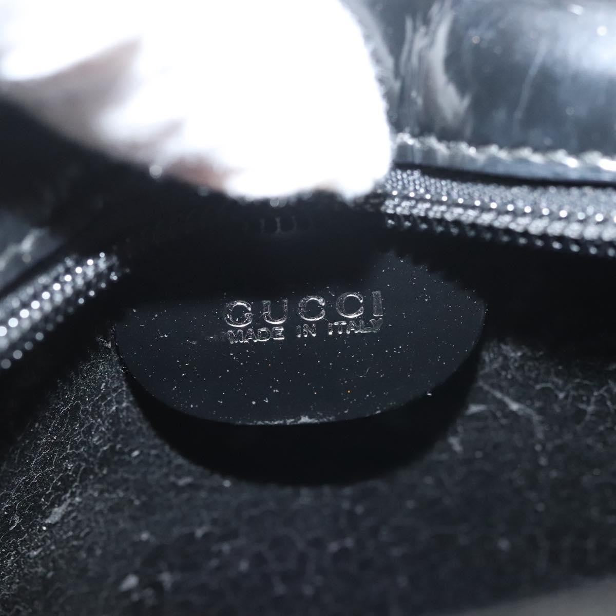 Gucci GUCCI Hand Bag Enamel 2way Black Gold 000 2113 0553 Authentic ti3137
