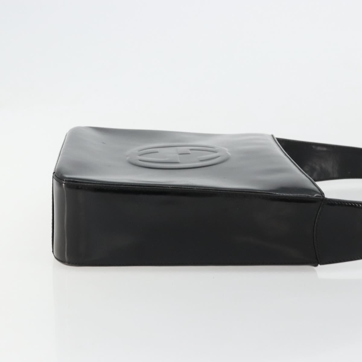 Gucci GUCCI Soho Shoulder Bag Patent leather Black Silver Authentic 179948
