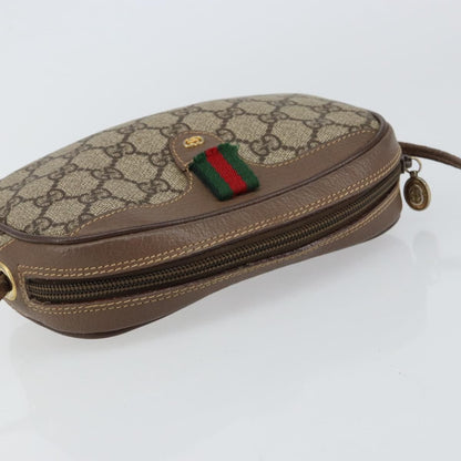 Gucci GUCCI GG Supreme Web Sherry Line Bag PVC Beige Gold 007 58 6112 4023 Authentic 150125