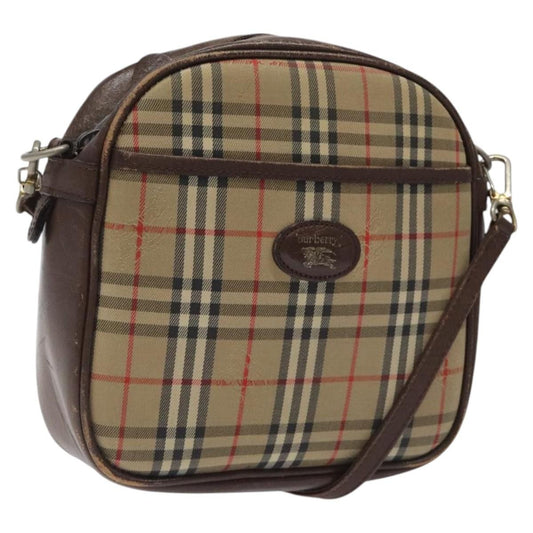 Burberrys Burberrys Nova Check Shoulder Bag Canvas Beige Gold Authentic BA1424