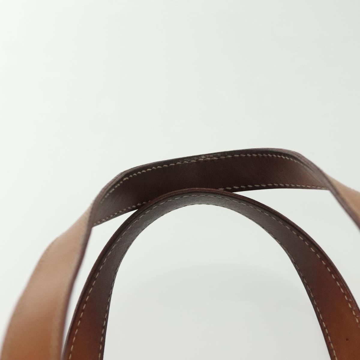 Celine CELINE Macadam Canvas Hand Bag PVC Leather Brown Gold Authentic gh739