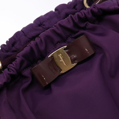 Salvatore Ferragamo Salvatore Ferragamo Vala Shoulder Bag Nylon Purple Gold Authentic 141527