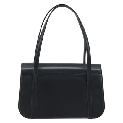 Burberrys Burberrys Nova Check Hand Bag Leather Black Silver Authentic ep13393
