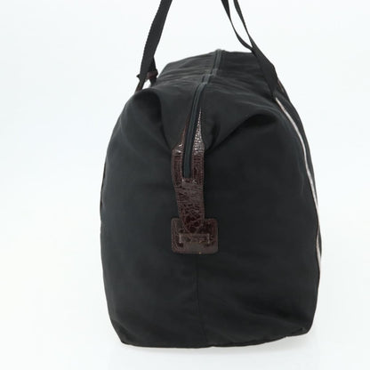 Prada PRADA Boston Bag Nylon Black Gold Authentic 176251