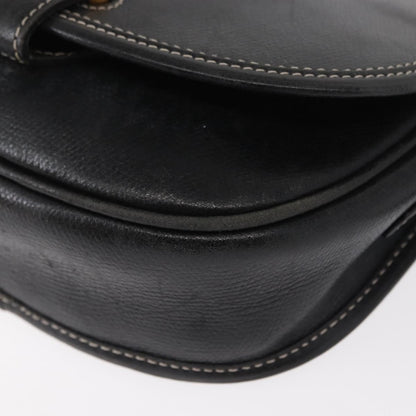 Loewe LOEWE Anagram Shoulder Bag Leather Black Gold Authentic ep12382
