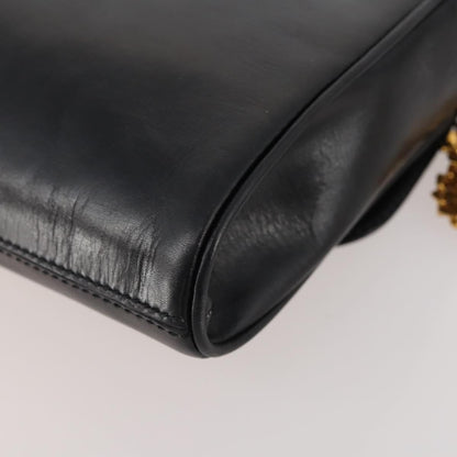Celine CELINE Chain Shoulder Bag Leather Black Gold Authentic BAZ281