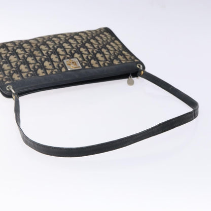 Dior Christian Dior Trotter Canvas Shoulder Bag Navy Gold Authentic 141525