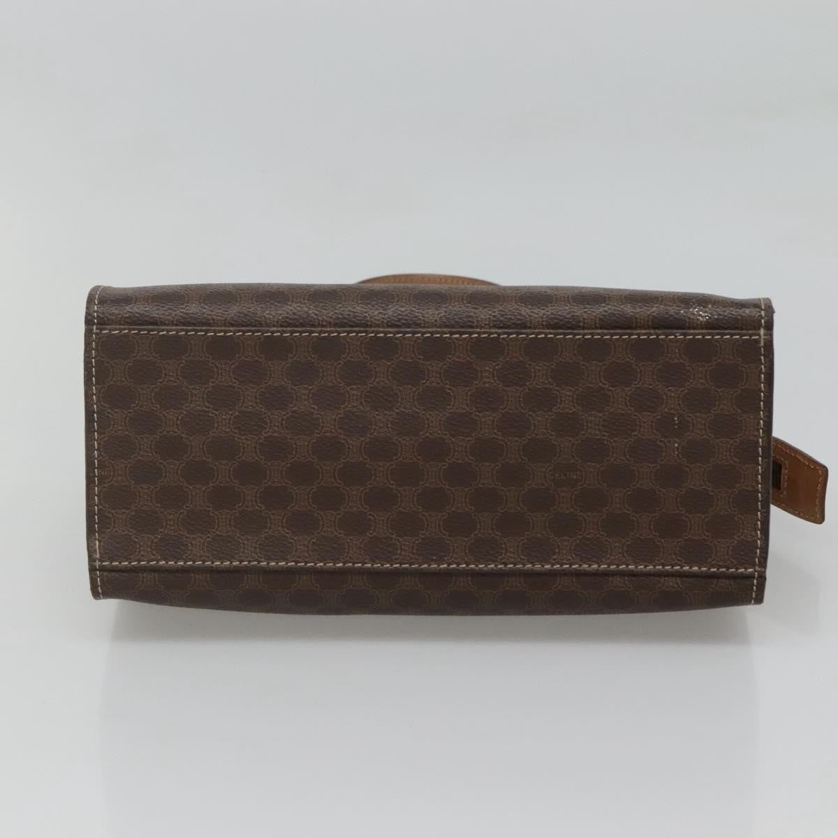 Celine CELINE Macadam Canvas Hand Bag PVC Leather 2way Brown Gold Authentic 123320