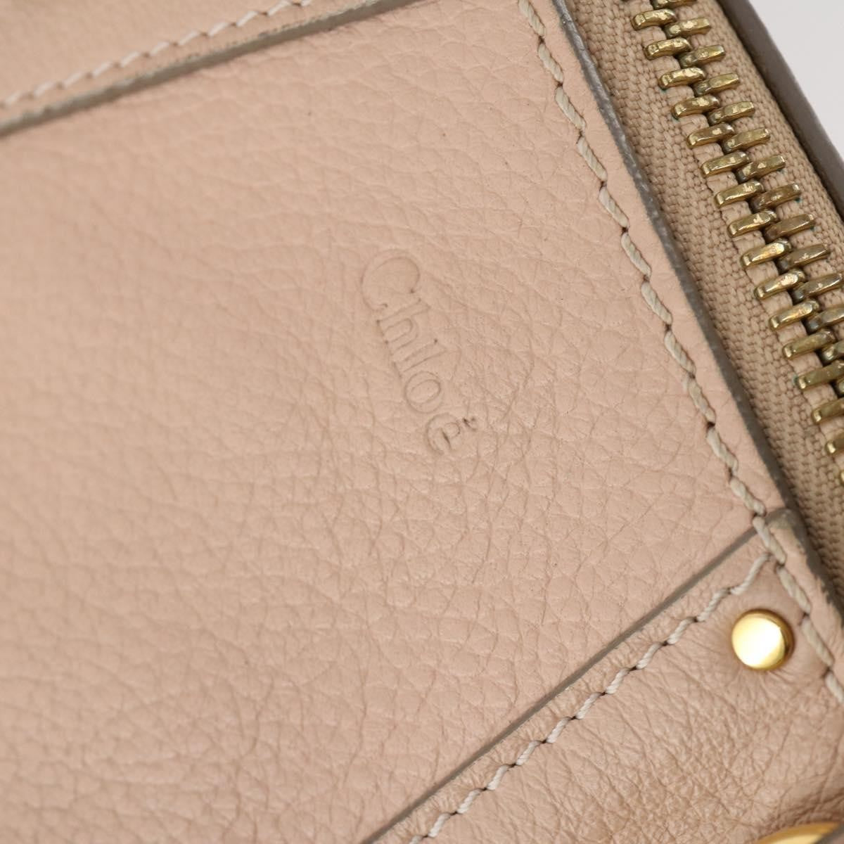 Chloé Chloé Chloe Hailey Hand Bag Leather 2way Pink Gold 02165665 Authentic YKZ911A
