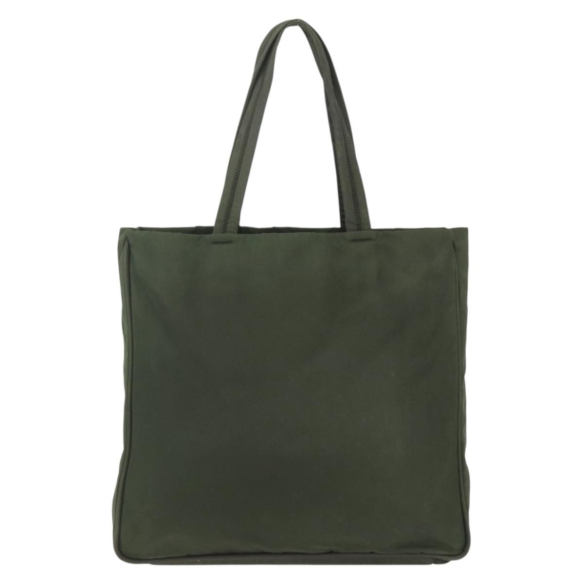 Prada PRADA Tote Bag Nylon Green Silver Authentic 151686