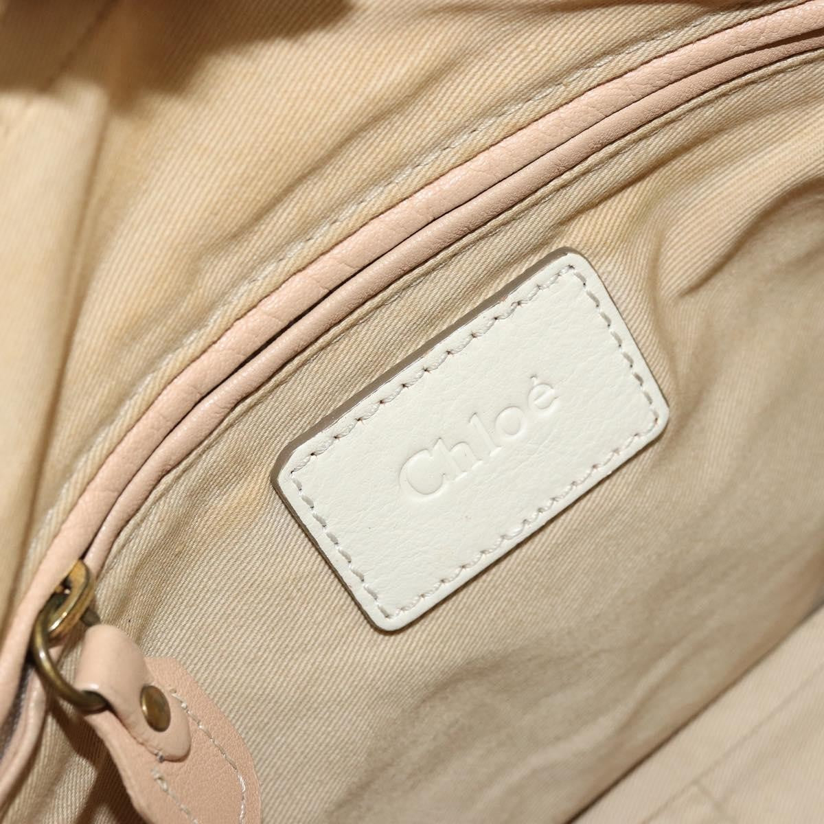 Chloé Chloé Chloe Paraty Hand Bag Leather White Gold Authentic 177544