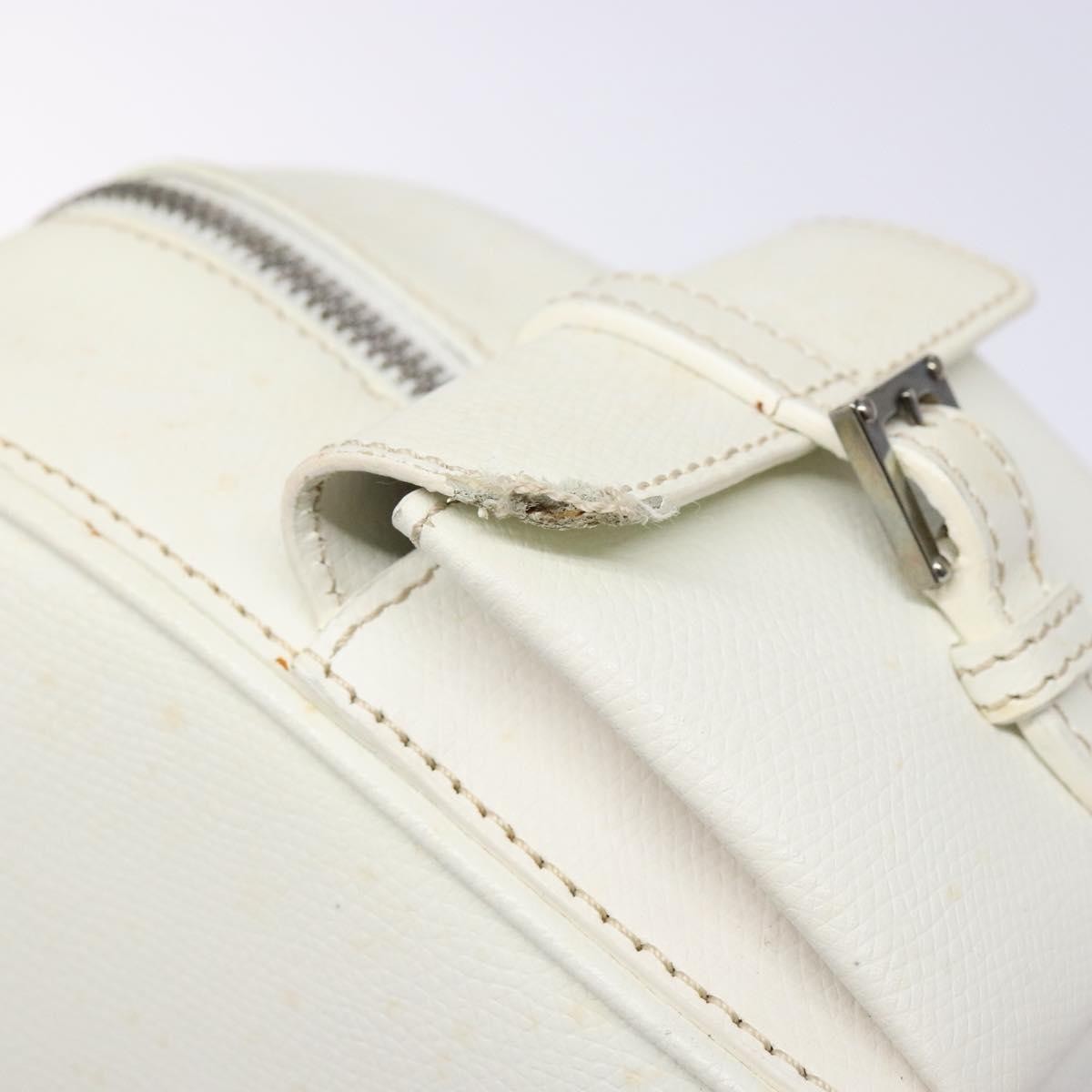 Loewe LOEWE Hand Bag Leather White Silver Authentic BA5296