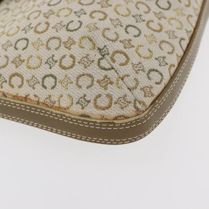 Celine CELINE C Macadam Canvas Shoulder Bag Beige Silver Authentic 176486A