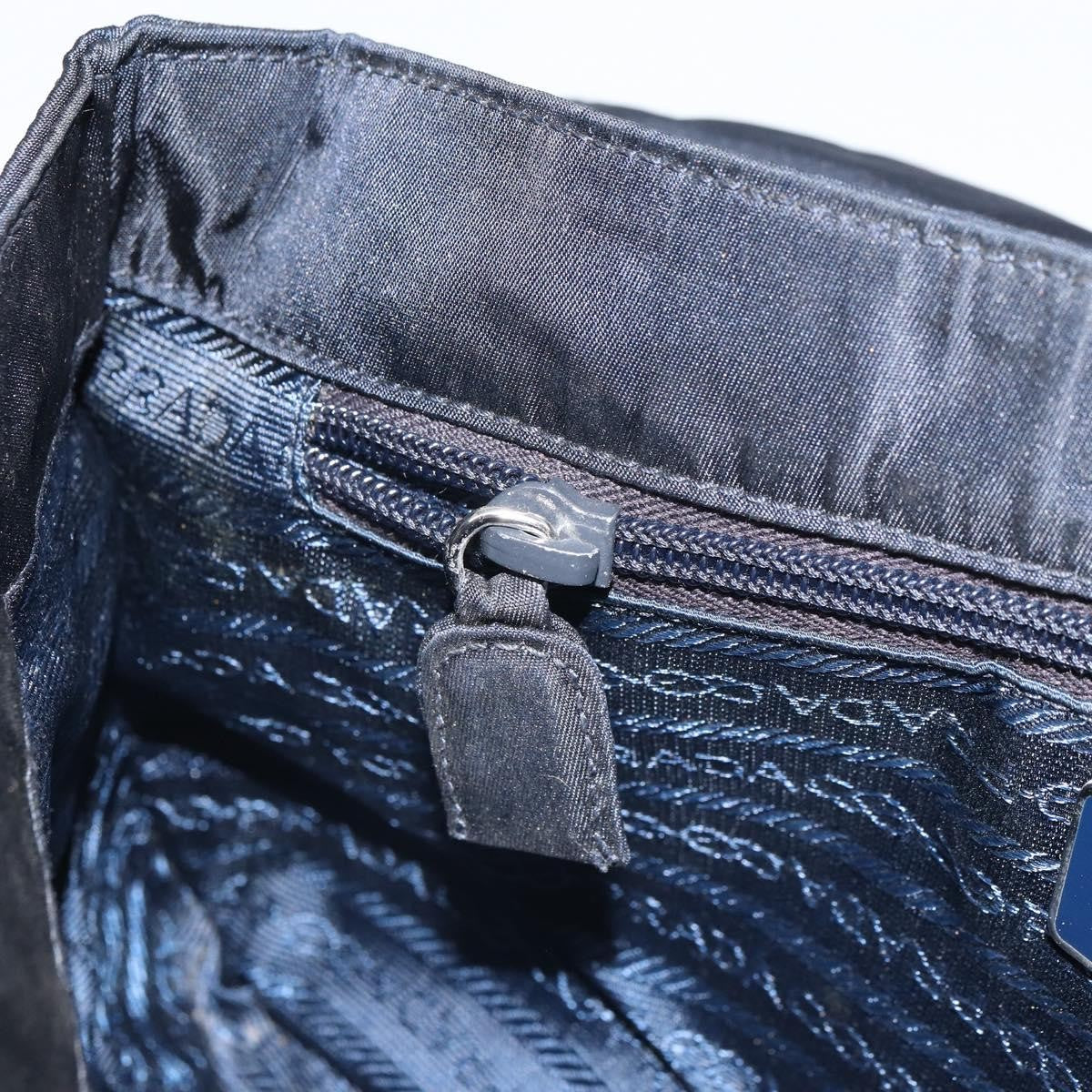 Prada PRADA Shoulder Bag Nylon Navy Silver Authentic 162420