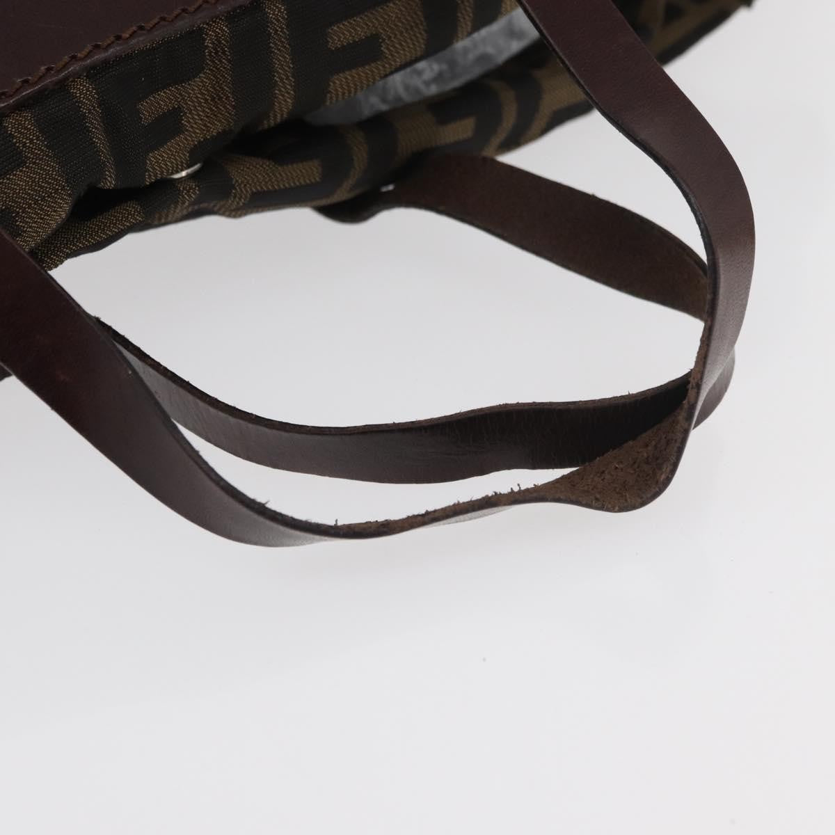 Fendi FENDI Zucca Canvas Tote Bag Brown Black Authentic 176601